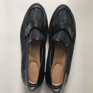Franco Sarto Women’s Woven Black Loafers Size 7.5
